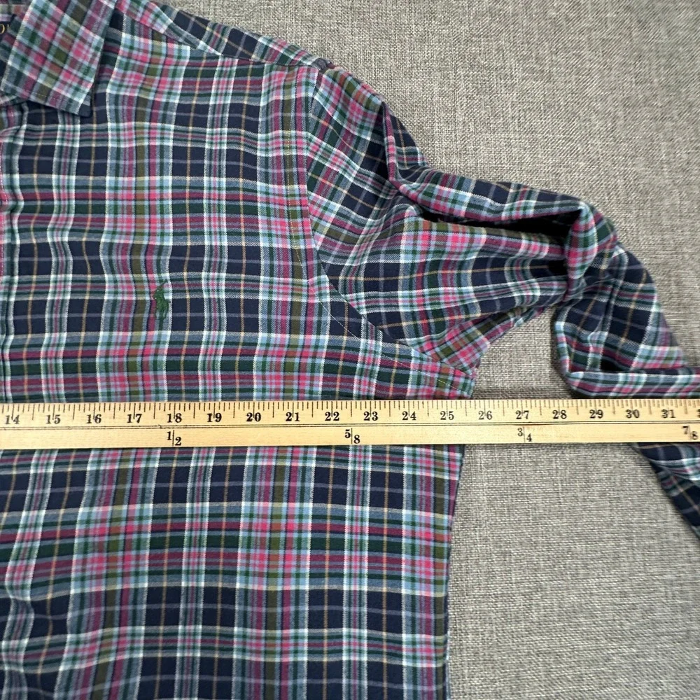 Polo Ralph Lauren Performance Flannel Mens‎ XL Navy Pink Plaid Classic Fit Shirt